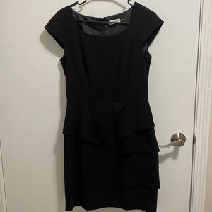 🚨Calvin Klein Womens Layered Ruffled Bottom Dress Black